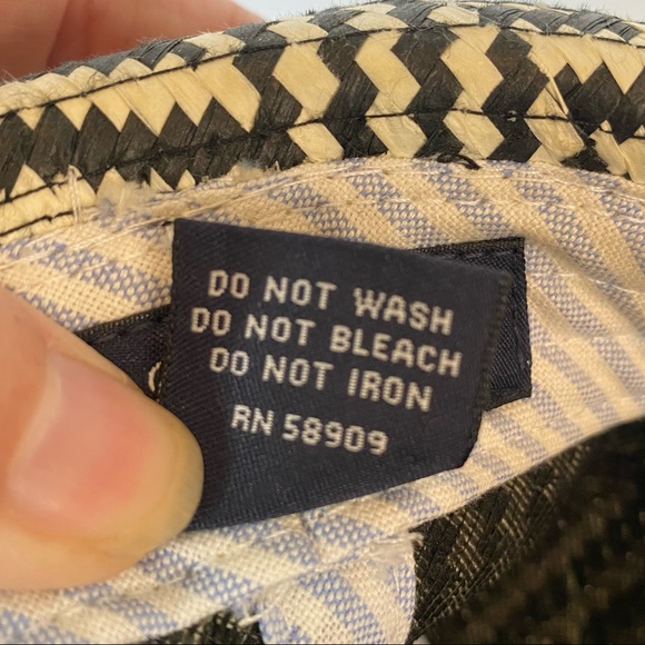 Cremieux Collection Men’s Dark Gray Cream Houndstooth Paper Straw Hat Size S/M - Picture 8 of 10